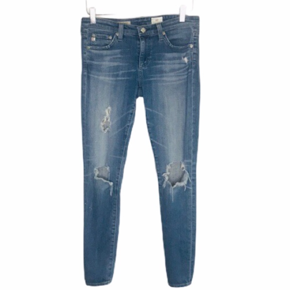 AG The Legging Ankle Super Skinny Thrashed Jeans Blue